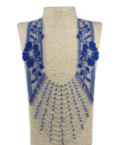 Намисто синє з бісеру "Квіти"