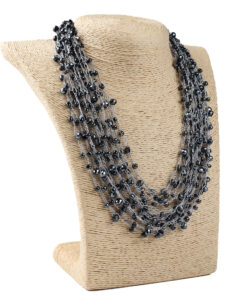 Кольє з бісеру-кришталю, графіт