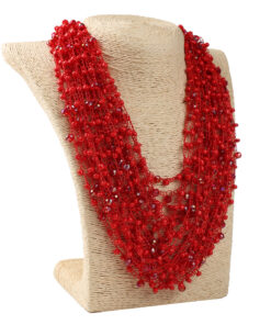 Кольє подвійне, червоне