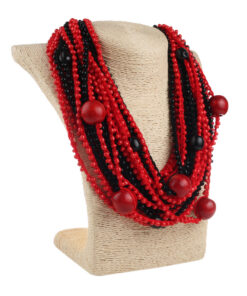 Кольє "Багате" червоне з чорним