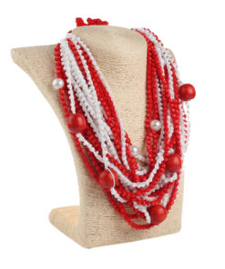 Кольє “Багате” червоне з білим