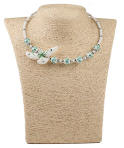 Alternative view of Намисто керамічне зелене “Ластівка”