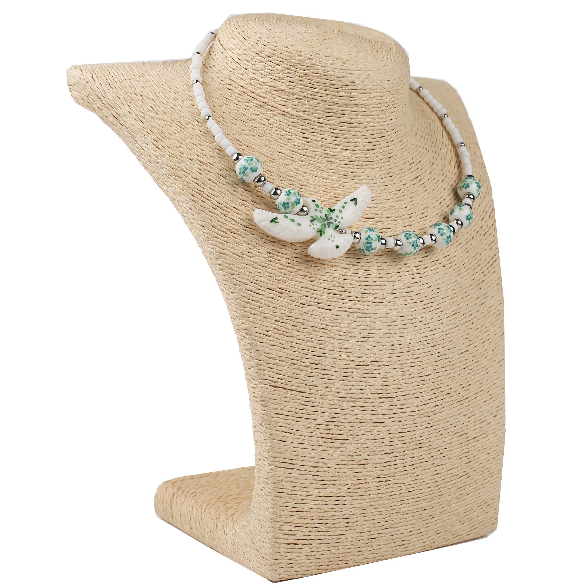 Намисто керамічне зелене “Ластівка”