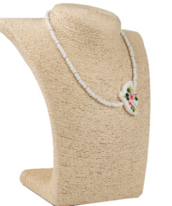 Намисто керамічне рожева квіточка “Ластівка”