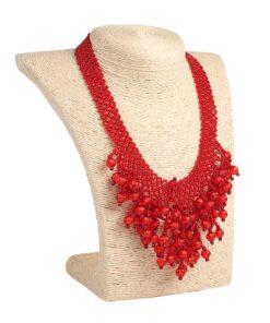 Силянка з бісеру  червона з підвісками