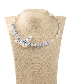 Намисто керамічне блакитне "Ластівка"