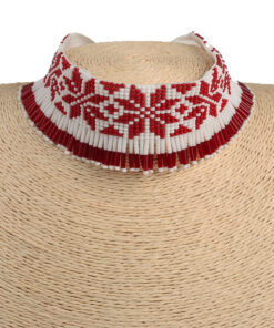 Гердан стрічковий, біло-червона Вишиванка