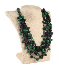 Намисто дерев'яне зелено-чорне