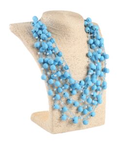 Намисто блакитне, дерев'яне