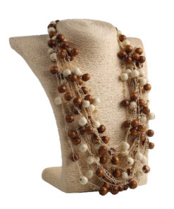 Намисто дерев’яне бежево-коричневе