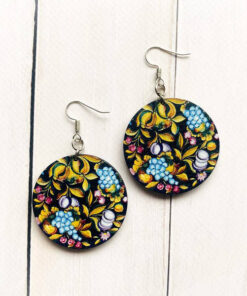 Дерев'яні сережки з розписом 2