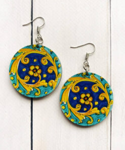 Дерев'яні сережки з розписом 1